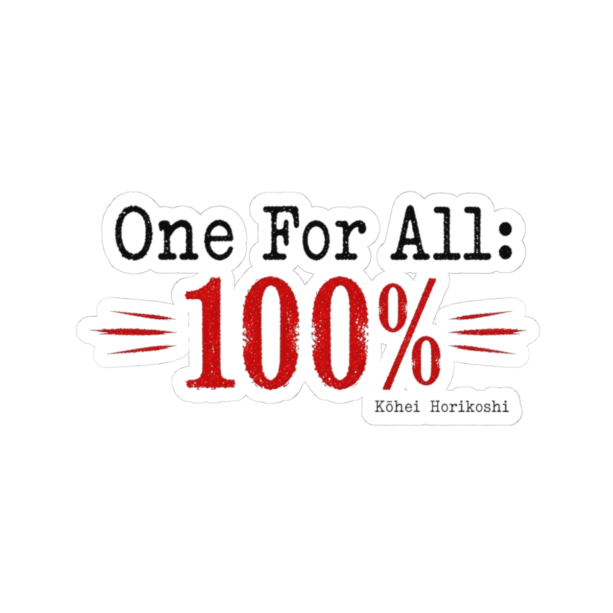 My Hero Academia "One For All: 100%" Sticker - alternate angle 2, merchandise